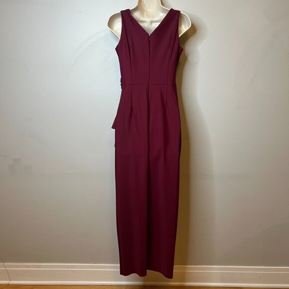 Alex Evenings Burgundy Maxi Dress (4P) - Picture 5 of 9